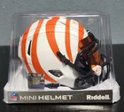 JaMarr Chase Signed Bengals Lunar Eclipse mini helmet, orange ink, Beckett COA