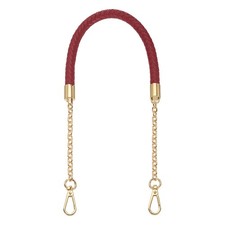 62cm/24.4" PU Leather Braided Purse Strap Wine Red, Light Gold Buckle 