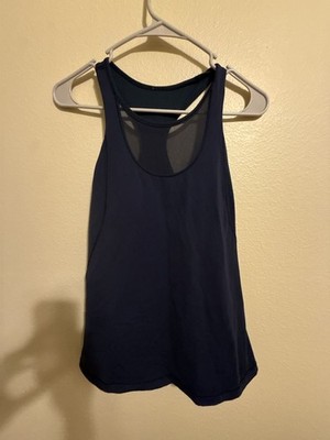 Lululemon Navy Blue Mesh Racerback Training Tank Top Small Size 4