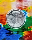1 oz Fine Silver Round Intaglio Mint UFOs Over Mount Rushmore