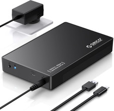 3.5" External Hard Drive Enclosure SATA III to USB3.1 Type C for HDD Tool-Free I