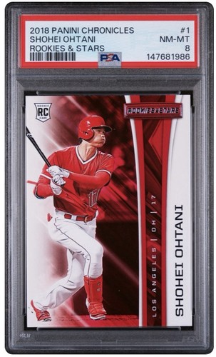 Panini 2018 Chronicles Rookies & Stars Shohei Ohtani RC #1 PSA 8