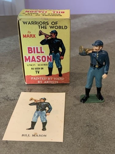 Vtg Marx Warriors Of The World Union Soldier Bill Mason W/Box & Card
