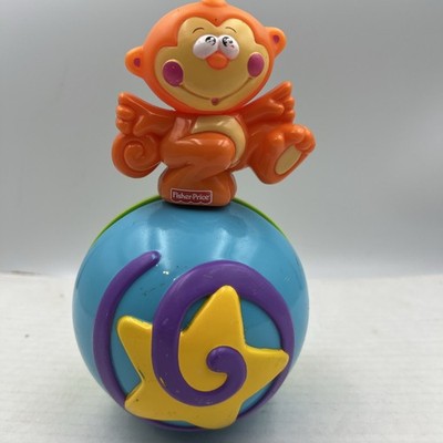 Fisher Price Go Baby Go! Crawl Along Monkey Talking Musical Ball Toy Tested