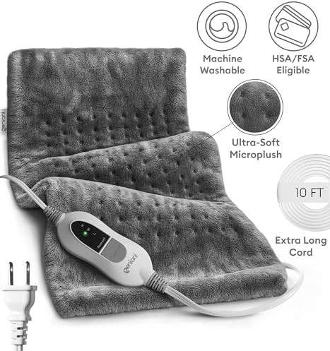Electric Heating Pad Throw Back Pain Relief Auto Off Washable