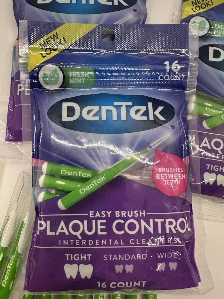 Paquete de 3 limpiadores interdentales apretados DenTek Easy Brush control de placa frescos como nuevos Foto 2 de 4