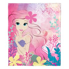 Disney Little Mermaid Watercolor Princess Disneyland Fleece Blanket