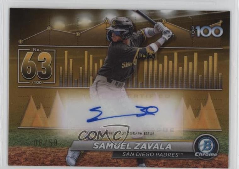 2024 Bowman Scouts Top 100 Gold Refractor 6/50 Samuel Zavala #BTPA-63 Auto 0nr3