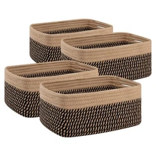 4 Pack Storage Baskets for Organizing, Small Bins for Shelves, Cute Decorativ...