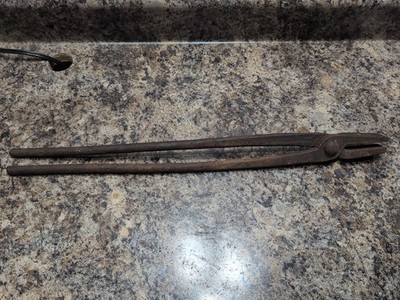 Vtg Champion Blacksmith Forging Tongs Flat Jaw