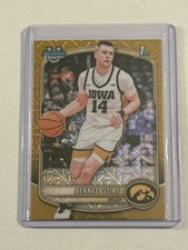 Bennett Stirtz 2025-26 Bowman Chrome U 1st  Gold Mojo Refractor (06/50) Iowa