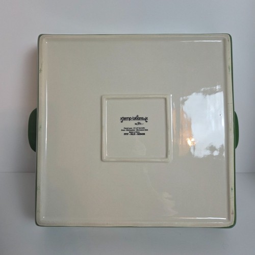 Temp-Tations Floral Lace Shamrock Square Baker 4.5 Qt Plastic Cover Metal Stand - Picture 6 of 9