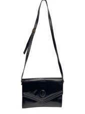 YSL YVES SAINT LAURENT Shoulder Bag Leather Black Japan F/S USED