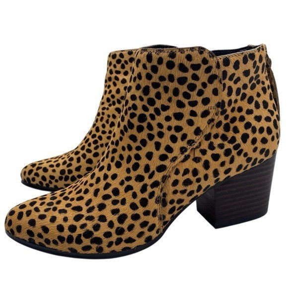 Sole Society Womens Shoes River Boots Sz 7 Animal Print Fur Ankle Heeled Chic