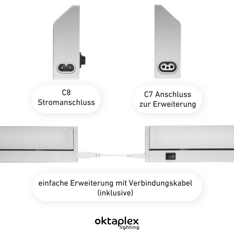 LED Unterbauleuchte Alu schwenkbar Küchenlampe Unterschrankleuchte Lichtleiste - Bild 4 von 4