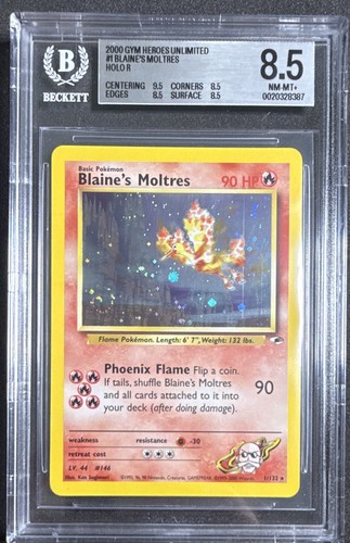 Blaine's Moltres (Unlimited) graded BGS 8.5 for sale on eBay