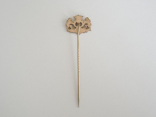 Antike Anstecknadel Bäckerabzeichen Brezel Zunftsymbol Löwen & Krone 1900-1930 - Picture 2 of 6