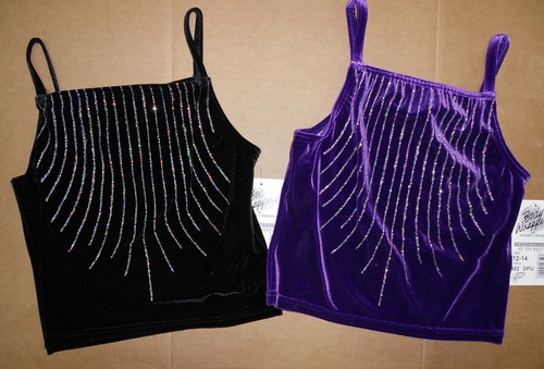 Bodywrappers Plush Velvet Glittered Stripe Camisole top Ch/Ladies ShelfLIned - Picture 3 of 12