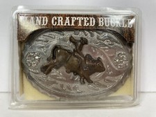 Two Toned Metal BULL RIDER Belt Buckle 3D NEW
