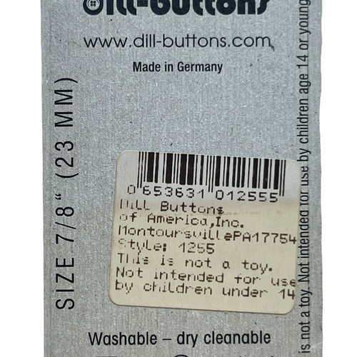 Buttons Turquoise Round Slag 4-Hole 2-Pack 7/8" 23MM Vtg Dill No. 1255 Germany - Picture 6 of 7