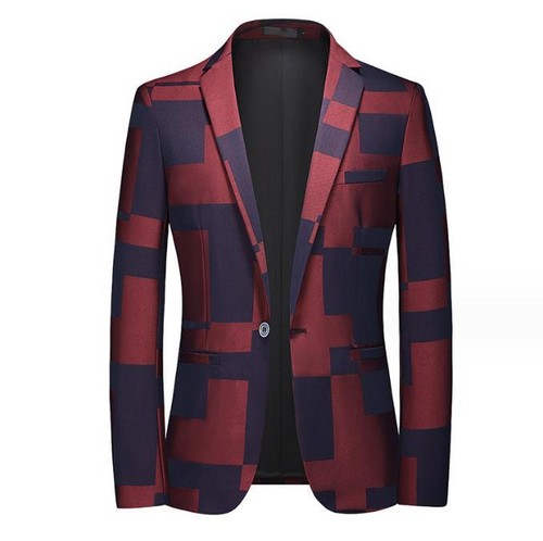 Herren Anzug Blazer Jacke Ein Knopf Slim Fit Formell Mantel Business Freizeit Tops - Bild 15 von 29