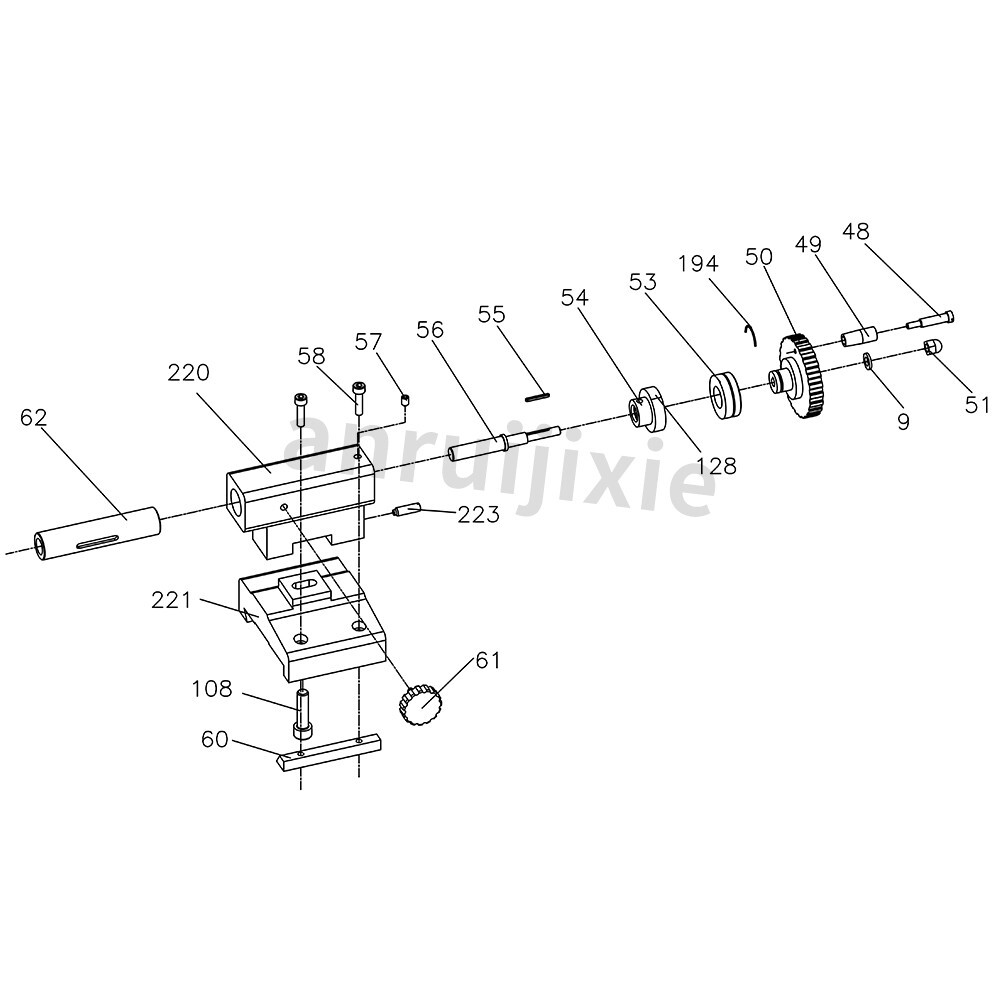 lathe-tailstock-assembly-for-sieg-c1-m1-grizzly-m1015-compact-7-g0937