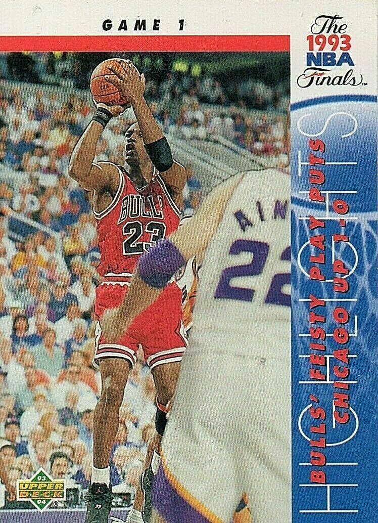 MICHAEL JORDAN 1993/94 UPPER DECK 1993 NBA FINALS HIGHLIGHTS GAME 1 CARD #198