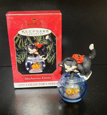 Hallmark - 1999 MISCHIEVOUS KITTENS - Fishbowl Ornament - #1 in Series (NEW)