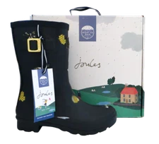 New NIB Joules Navy Blue Honey Bee Bumble Bees Molly Welly Rain Boots 7 8 9 10