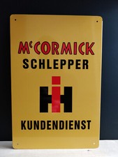 IHC Mc Cormick Kundendienst Traktor Blechschild Oldtimer Trecker Schlepper NEU