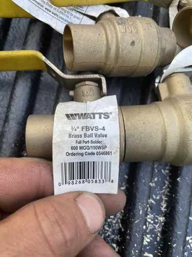 3/4" Brass Ball Valve - Watts - LFFBVS-4 0555129 - Lead Free - Picture 3 of 4