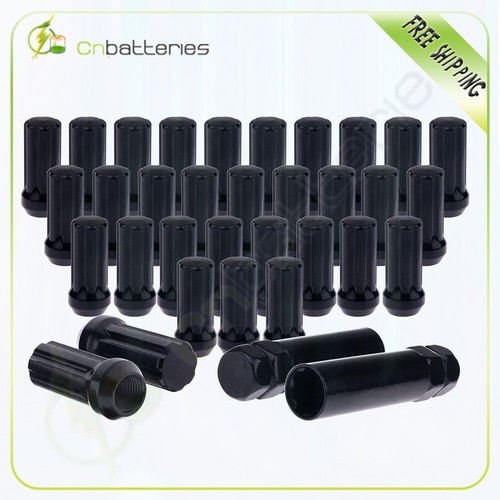 32 Piece Black  9/16"-18 7 Spline Lug Nuts W/2 Keys For 1994-2010 Dodge Ram 2500 - Picture 1 of 9