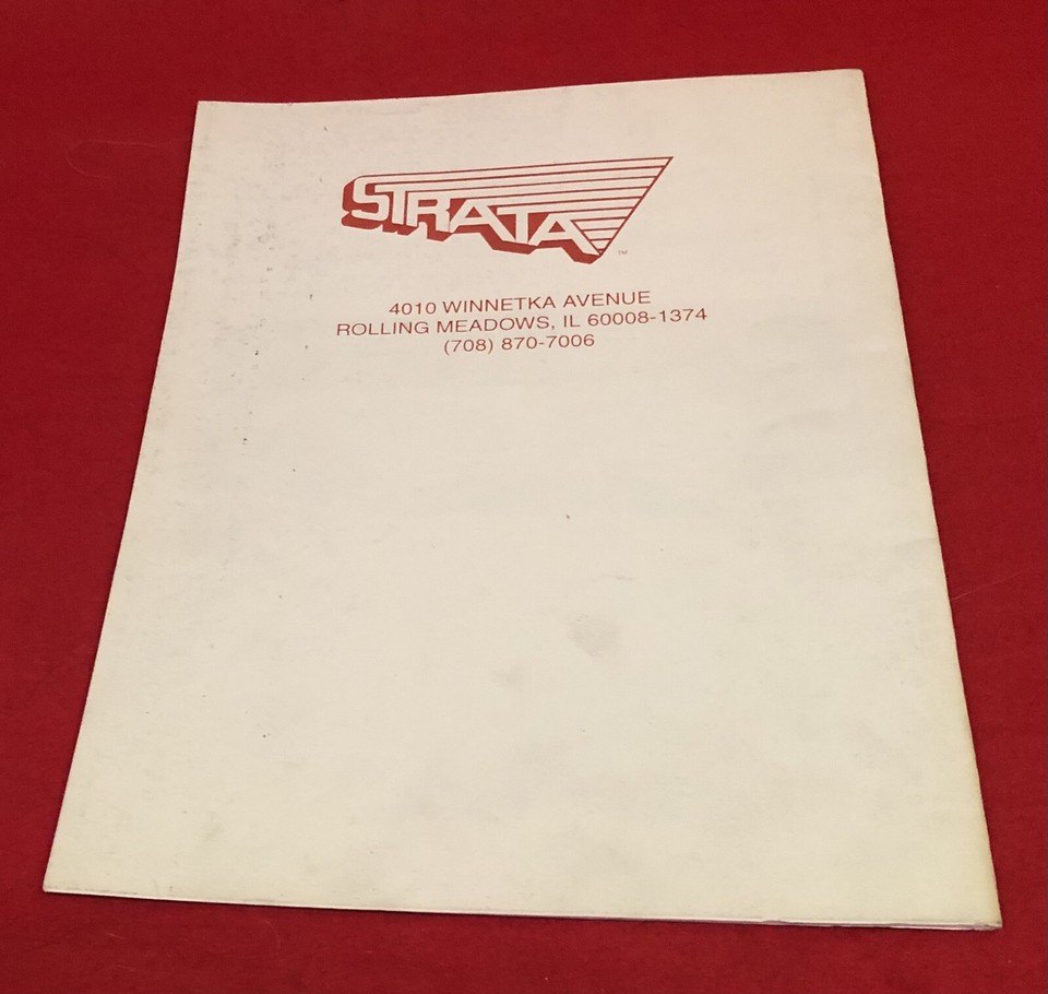 Strata Hard Yardage Arcade Video Game Machine Installation Manual eBay