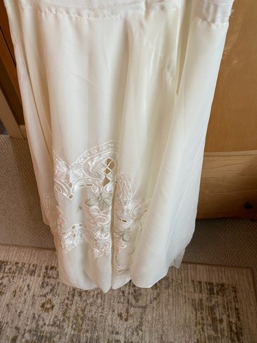 VINTAGE LACE CUTOUT SHANGHAI CHINA SHEER NIGHTGOWN SLIP DRESS WOMENS SZ M - Picture 4 of 7