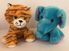 Addo Snuggle Buddies Tiger & Elephant Soft Plush Comforter Toys x 2