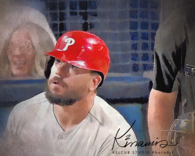 KYLE SCHWARBER Philadelphia Phillies Art Print Style Orig Oil Print 2022 NLCS