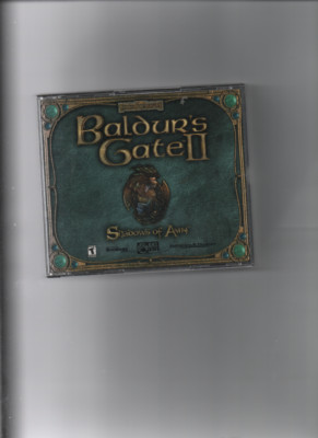 Vintage Baldurs Gate II:Shadows of Amn-4 disc CD RPG Game 2000 w/Manual