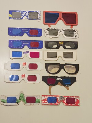Vintage 14x Glasses 3D 1982 Rare 3D Vintage Movie Glasses