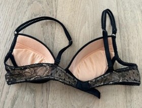La perla malizia black and nude lace bra size 2 / 34B