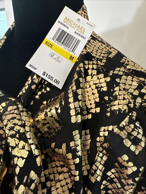 Michael Kors Black and Gold dress size medium NWT Very Beautiful | eBay Michael Kors Black and Gold dress size medium NWT Very Beautiful | eBay