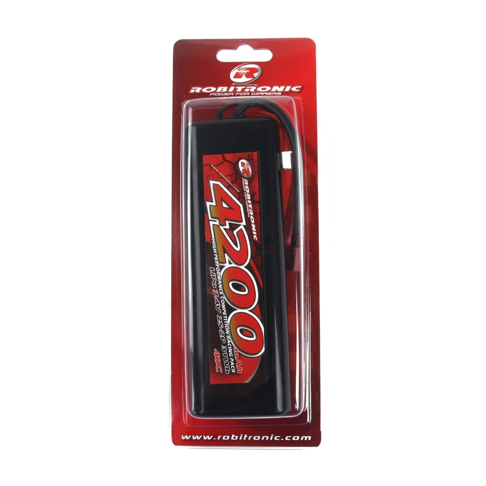 Robitronic LiPo Akku 7,4V, 4200mAh, 40C, 2S, Stick Pack T-Stecker - Bild 2 von 2