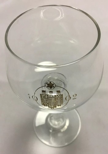 Vintage Rare 1962 Jewish Star Of David Wine Glass Stemware Gold Leaf 5” Tall (B) - Picture 3 of 6