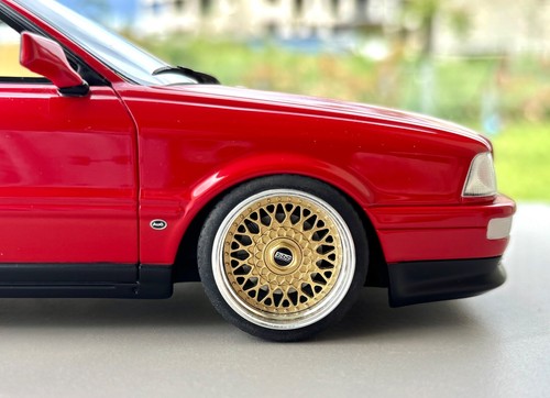 1/18 Audi 80 competition Red 94 RS umbau wheels BBS alu custom Otto Ottomobile B - Imagen 20 de 23