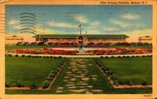 VINTAGE LINEN-1945-POSTCARD-FIFTH AVENUE PAVILION-BELMAR-NJ-BK44