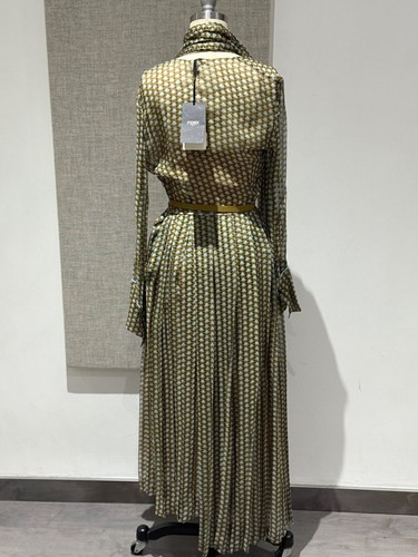 Authentisches neues Fendi Abito Fan Kaligraphie Chiffron Seidenkleid Größe 36 - Bild 8 von 22