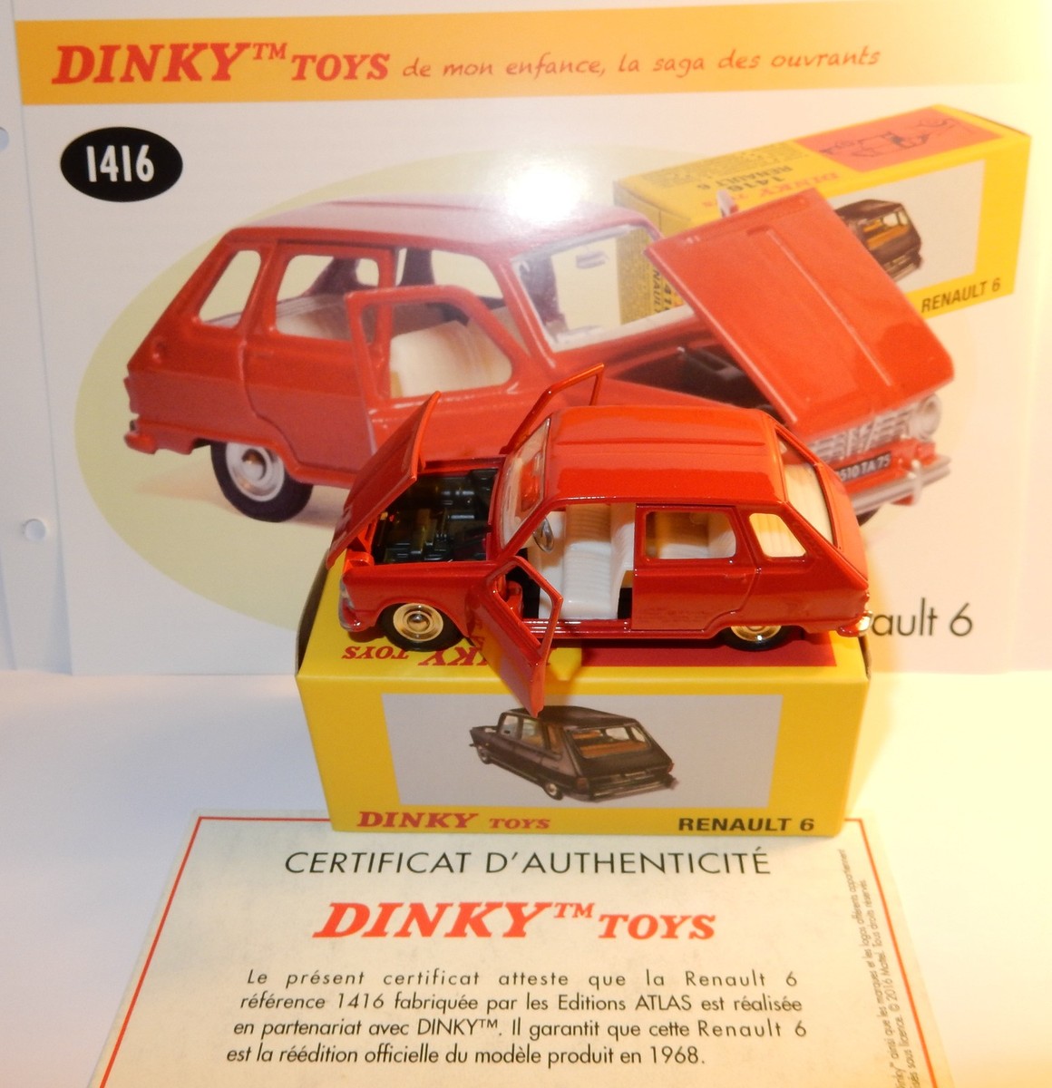DINKY TOYS ATLAS RENAULT 6 R6 1968 ROUGE 1/43 REF 1416 IN BOX | eBay