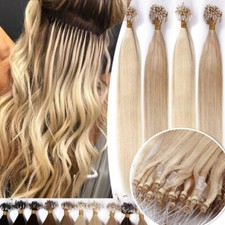 Micro Ring Loop Tip Remy Human Hair Extensions Straight Micro Beads Link Blonde