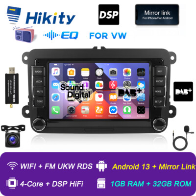 DAB+ Android 15 Autoradio GPS Navi SWC BT Für VW GOLF 5 6 Touran Polo 6R kamera