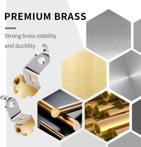 3-Way Brake Line Tee with Mounting Bracket,Brass Brake Line Fittings 3/16" fo... - Picture 2 of 7