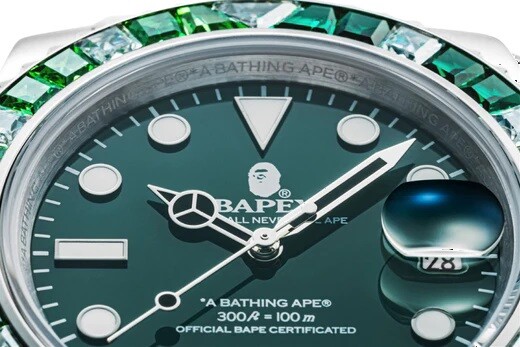 A Bathing Ape TYPE 1 BAPEX CRYSTAL STONE Wristwatch Official